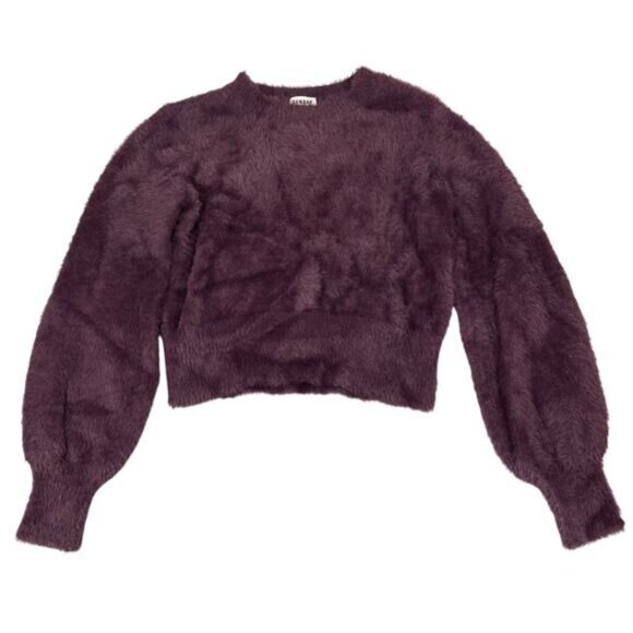 SUNDAY BEST Aritzia Kitten Fuzzy Crop Sweater Size 2XS - Picture 2 of 5